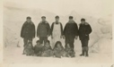 Image of Gushue, Connors, Percy, Wardwell, Scott and 5 young Eskimo [Inughuit] boys